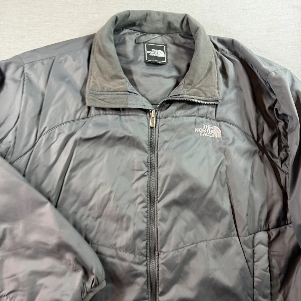 The North Face Puffer Jacket Mens XXL Grey Excellent Insulated Full Zip Coat